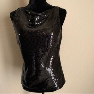 Ann Taylor sequin sleeveless cocktail party top